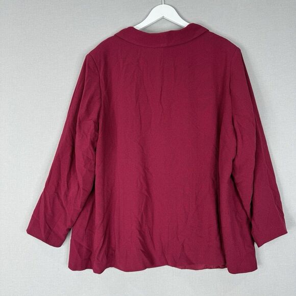 Jessica London Womens Jacket 28W Pink Single Button Knit Blazer Comfy Romantic - Picture 7 of 13